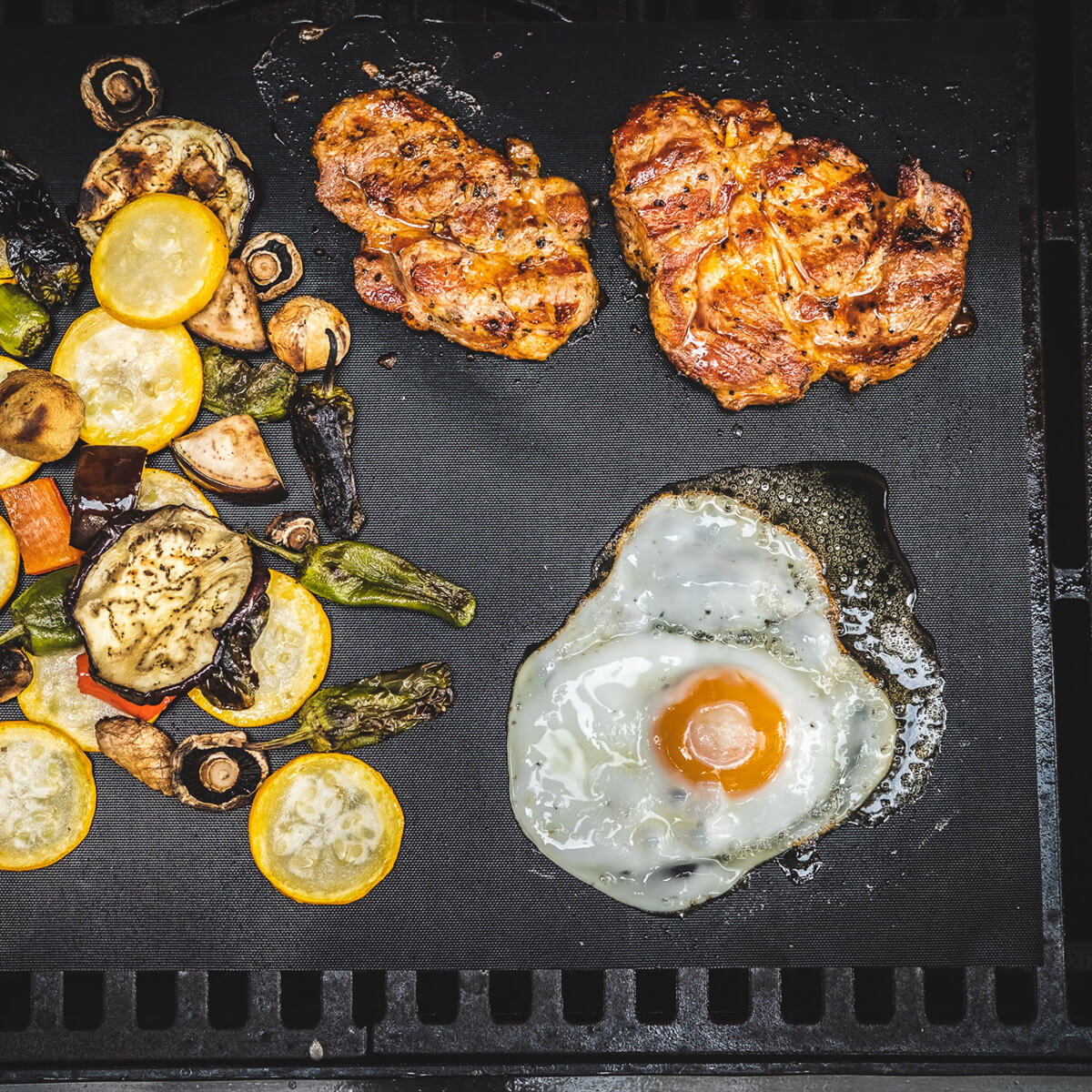 Grill & Zeug Grillmatte, 3er-Set, Fiberglas schwarz