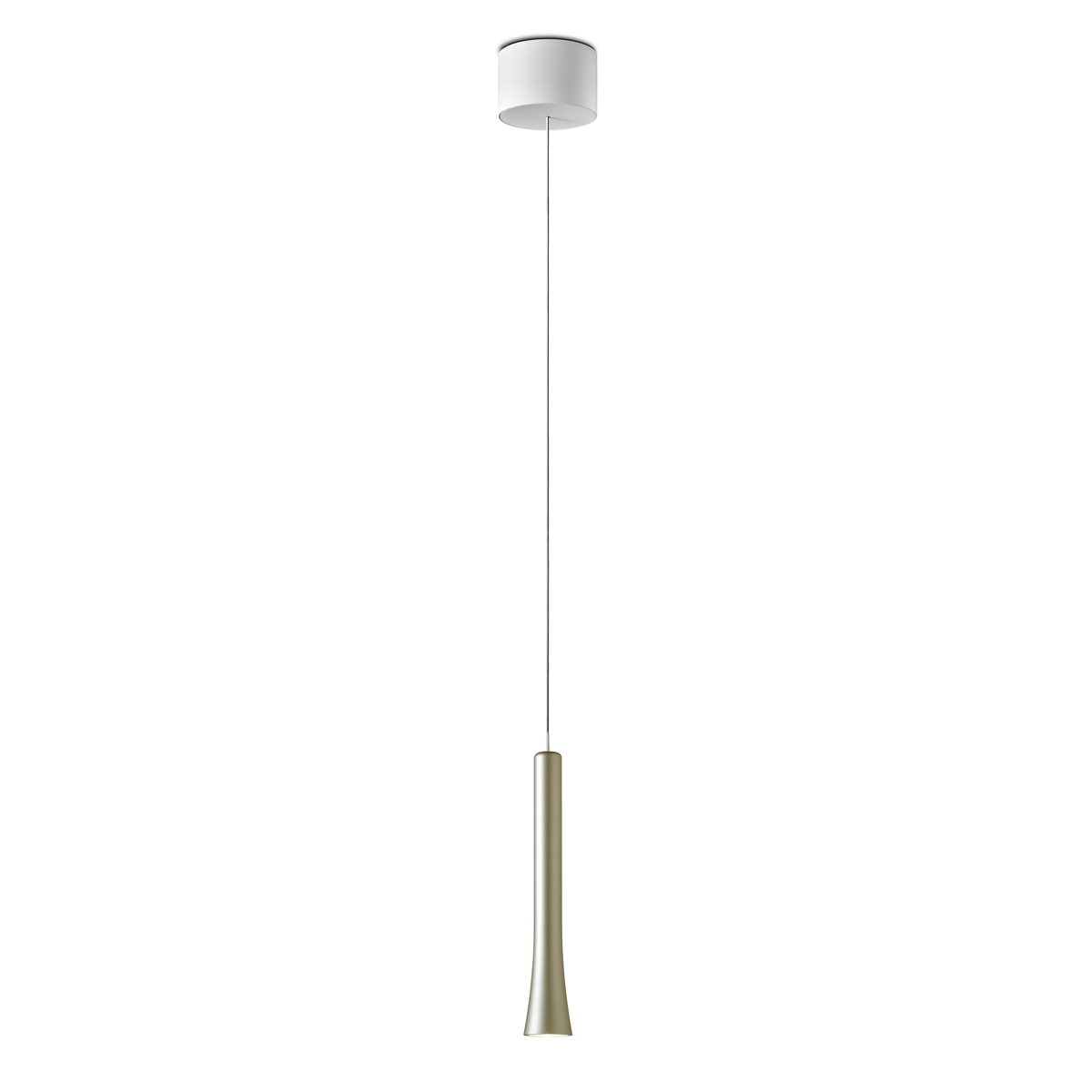 Oligo Rio LED Pendelleuchte, unsichtbare Höhenverstellung, Pearl silver, Baldachin: weiß matt