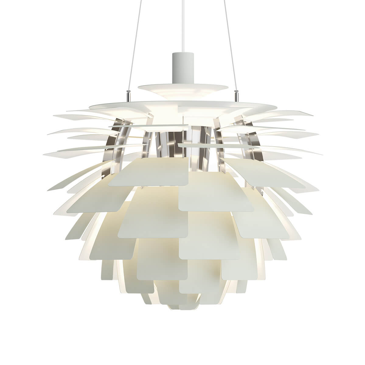 Louis Poulsen PH Artichoke 600 Pendelleuchte, Ø: 60 cm, Dusty green / Chrom