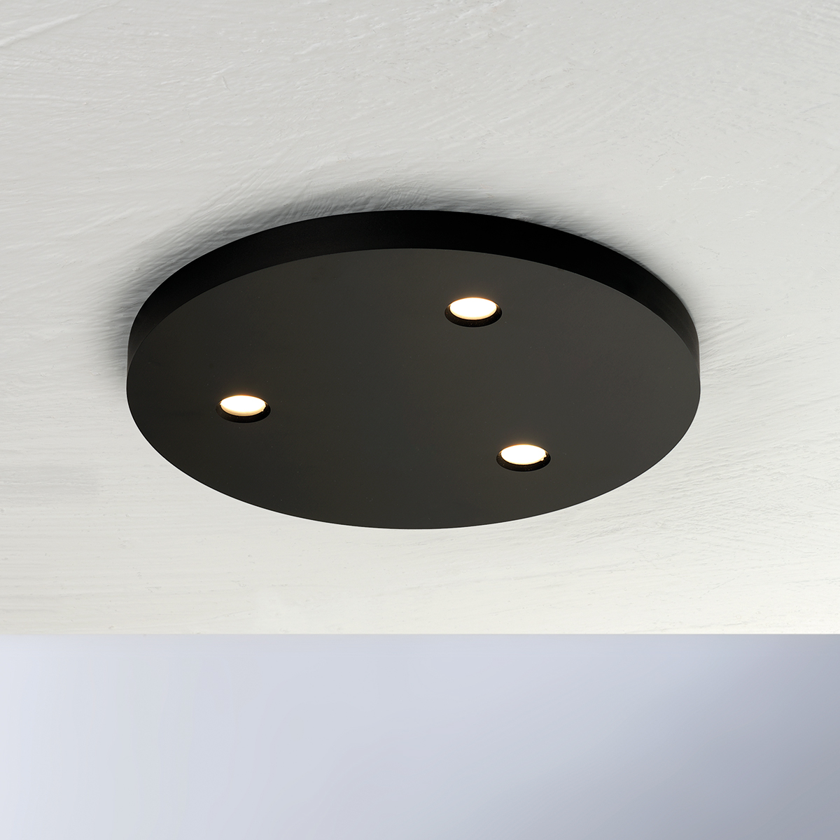 Bopp Close LED Deckenleuchte, Ø 20 cm, schwarz eloxiert
