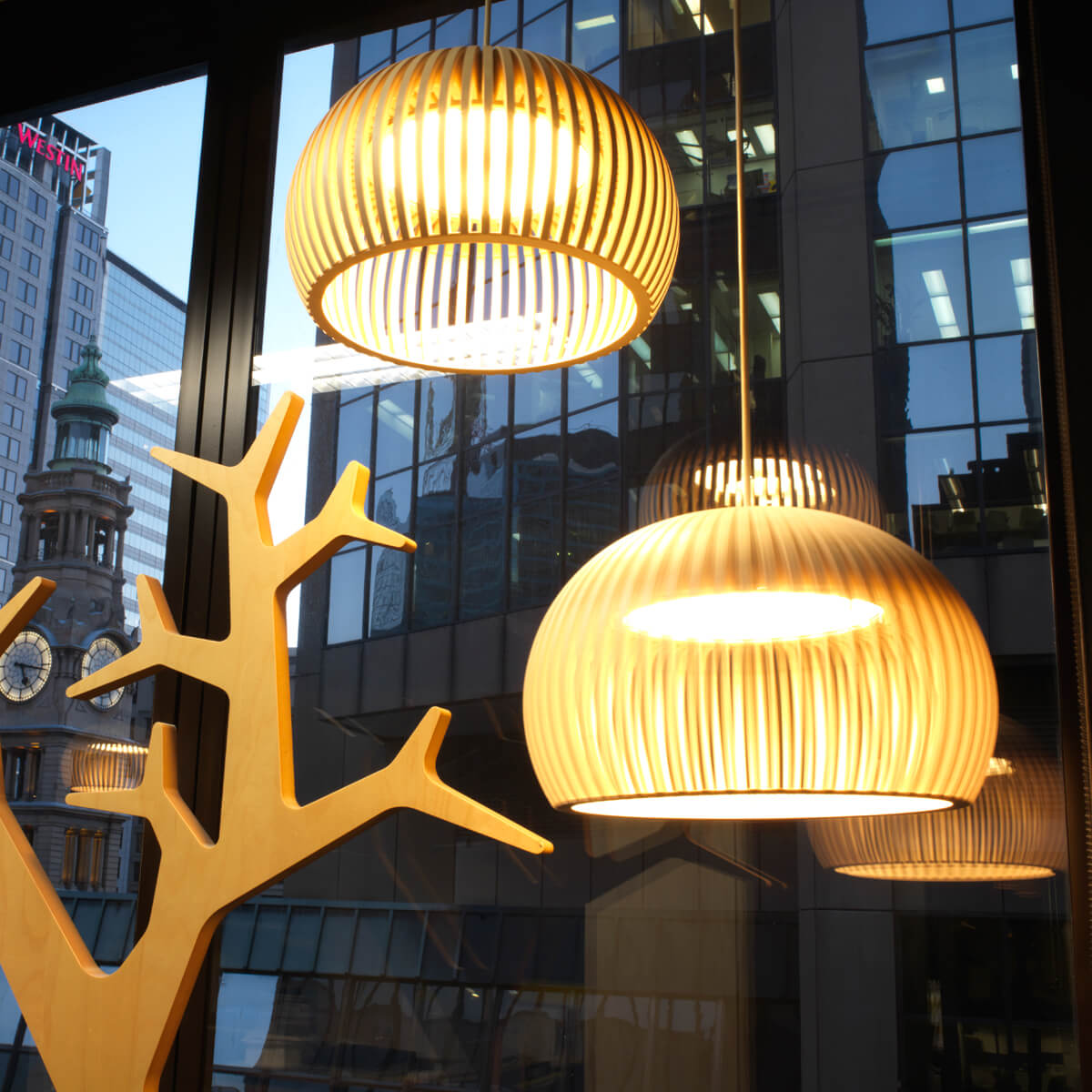 Secto Design Atto 5000 Pendelleuchte, Birke natur, Kabel: weiß, Kabel: weiß