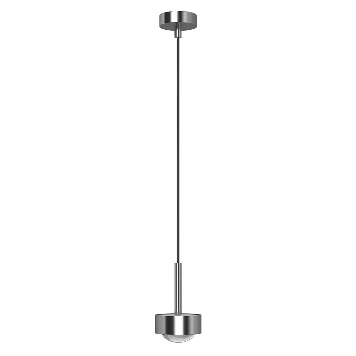 Top Light Puk Mini Long One LED Pendelleuchte, Gehäuse, Chrom matt, mit Linse klar (nicht inbegriffen)