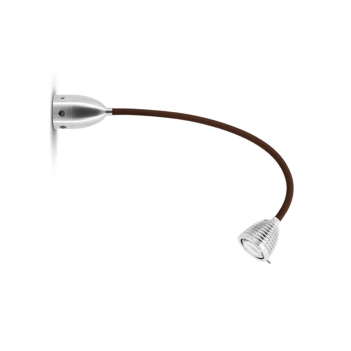 Less'n'more Athene LED Wand- / Deckenstrahler, Flexwelle: lang, Textil braun