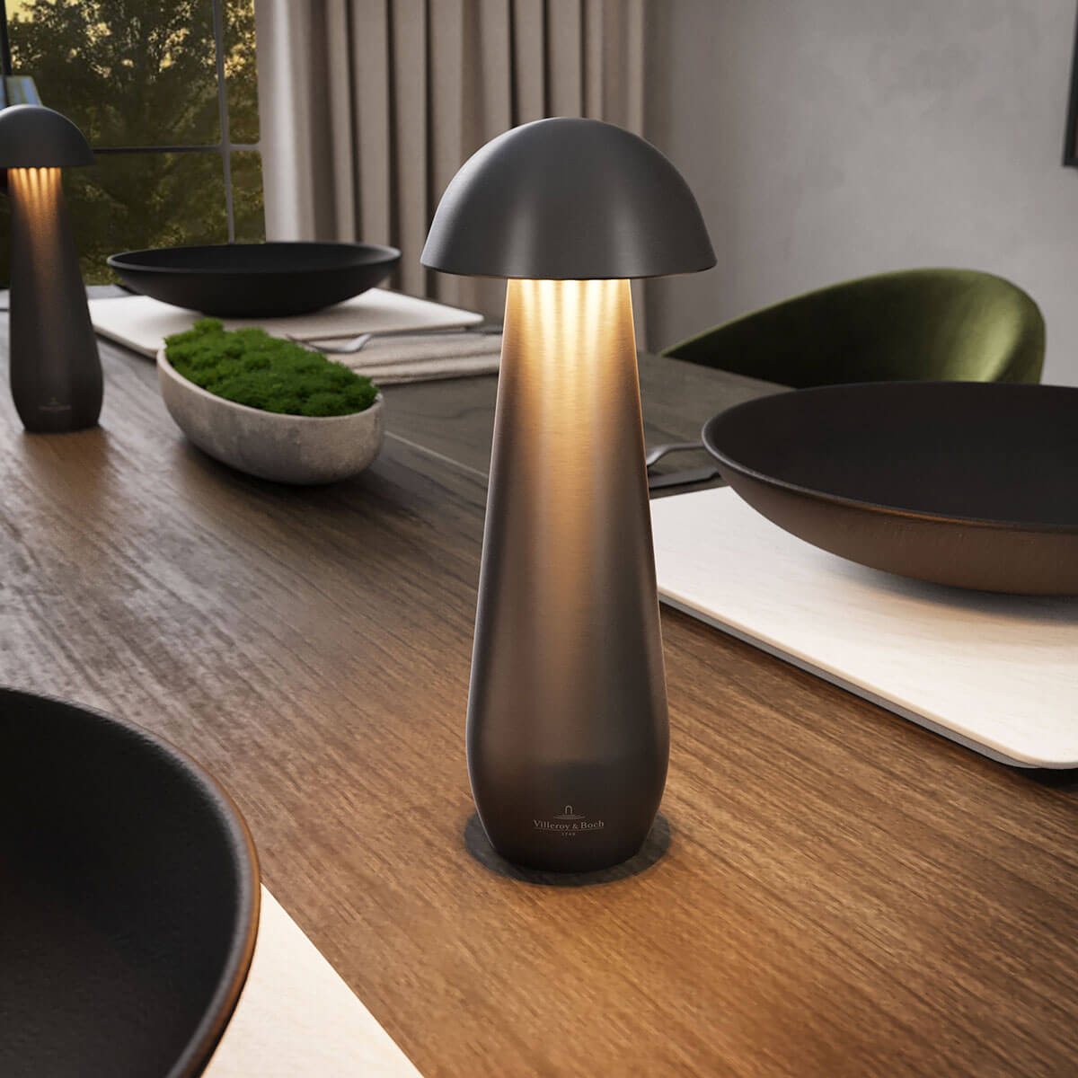 Villeroy & Boch Modena LED Akkuleuchte, Höhe: 21 cm, anthrazit