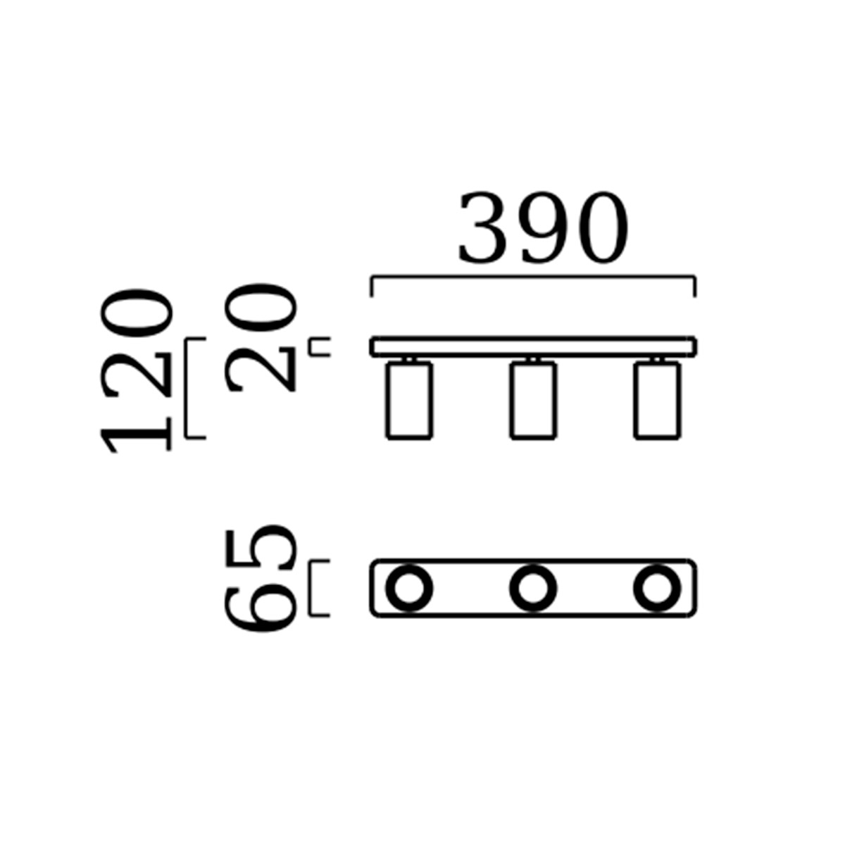 Helestra Riwa LED Deckenleuchte, 3-flg.