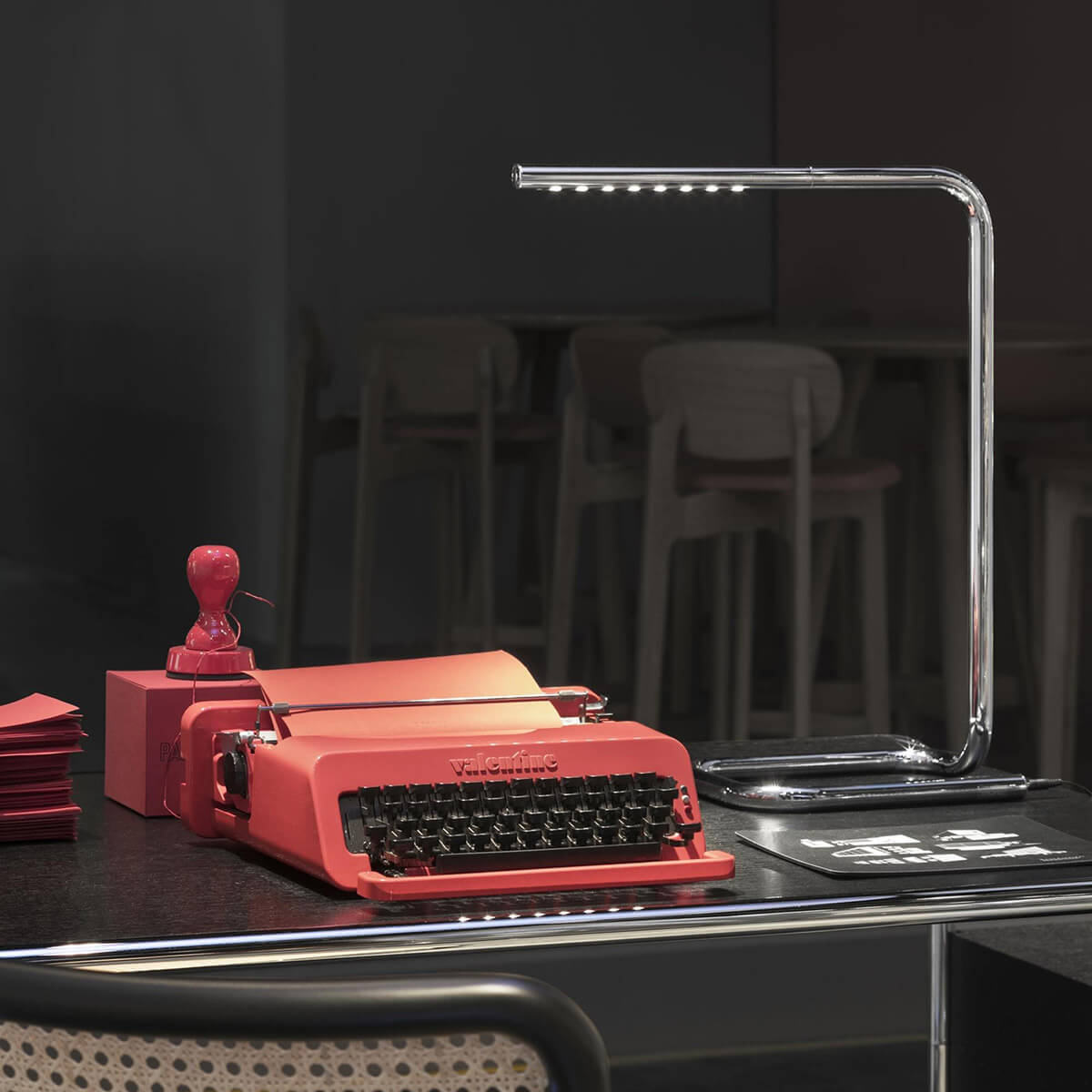 Tecnolumen Lum 50 LED Tischleuchte, Chrom