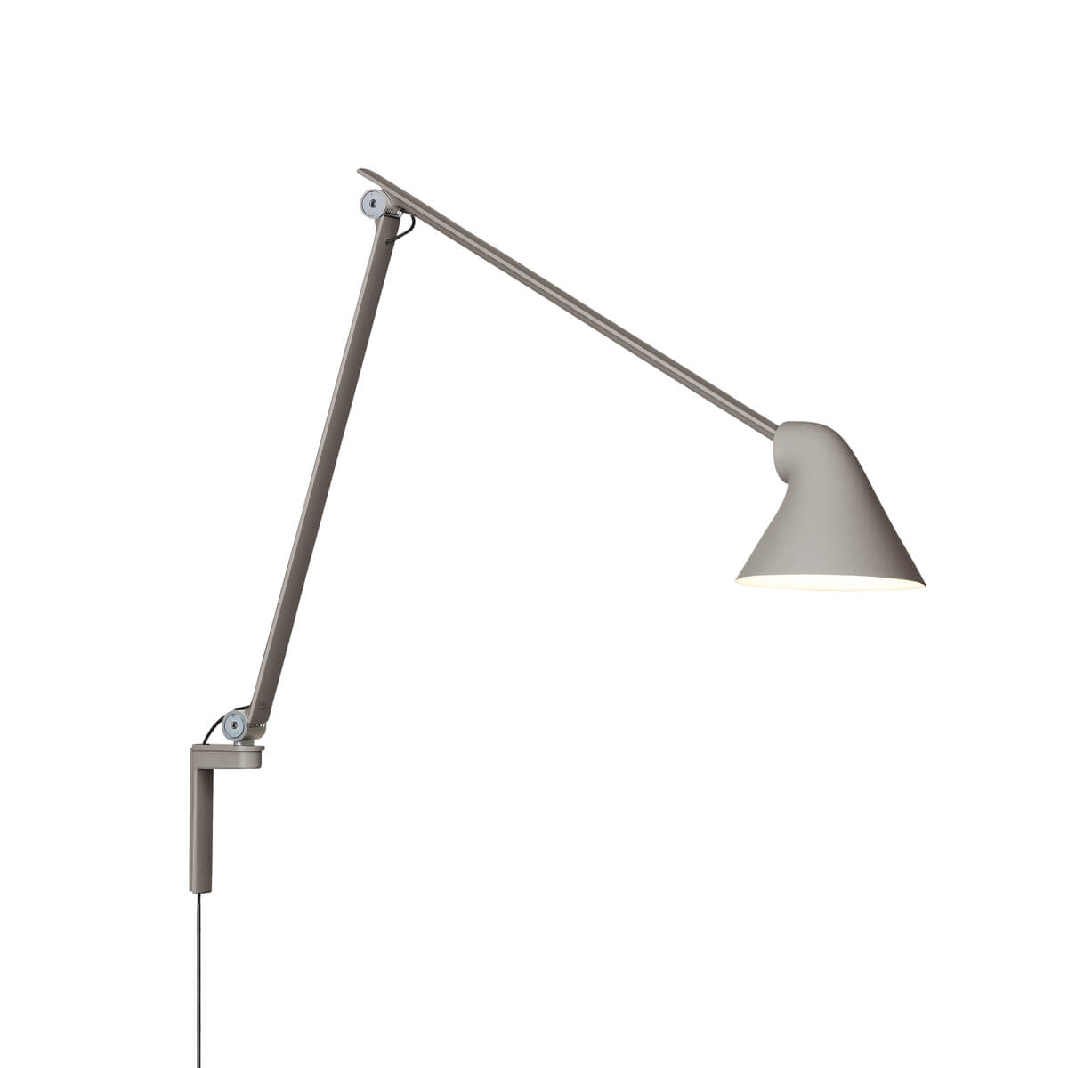 Louis Poulsen NJP LED Wandleuchte long, hellgrau Aluminium
