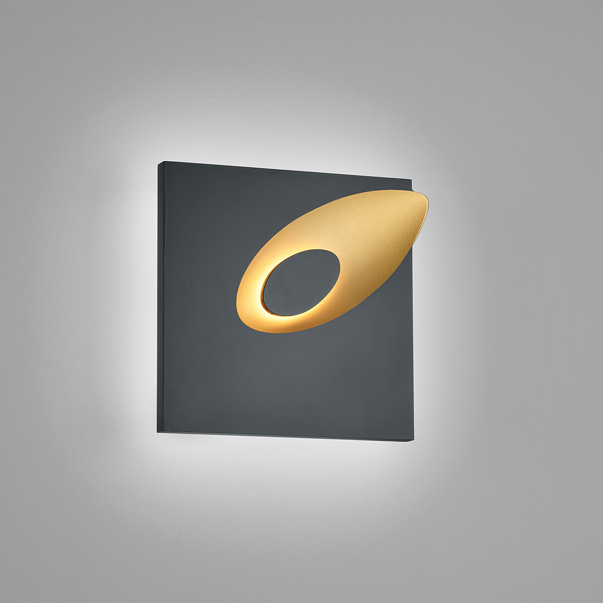 Helestra Tail LED Wandleuchte, schwarz / Gold