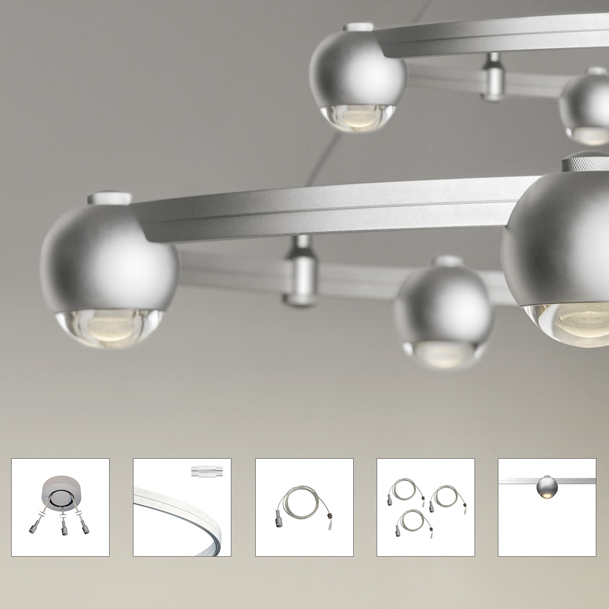 Oligo CHECK-IN Set Beauty Free, 7-flg., Chrom matt, Sphere CHECK-IN Set BEAUTY FREE, 8-flg.