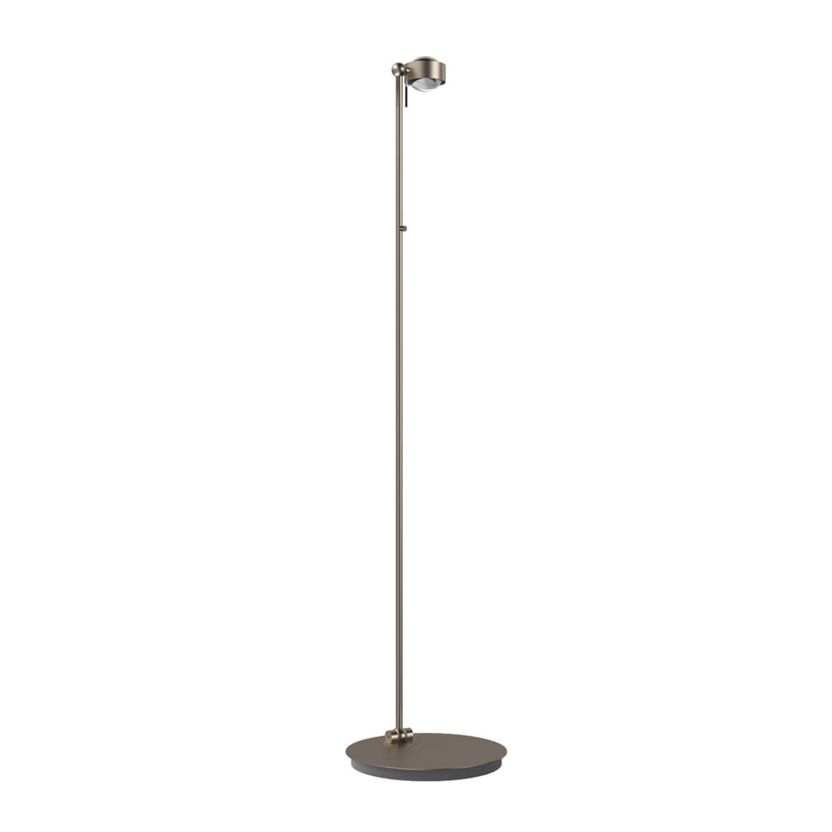 Top Light Puk Mini Floor Mini Single LED Stehleuchte, Gehäuse, anthrazit matt / Chrom, mit Linse klar / Glas satiniert (nicht inbegriffen)