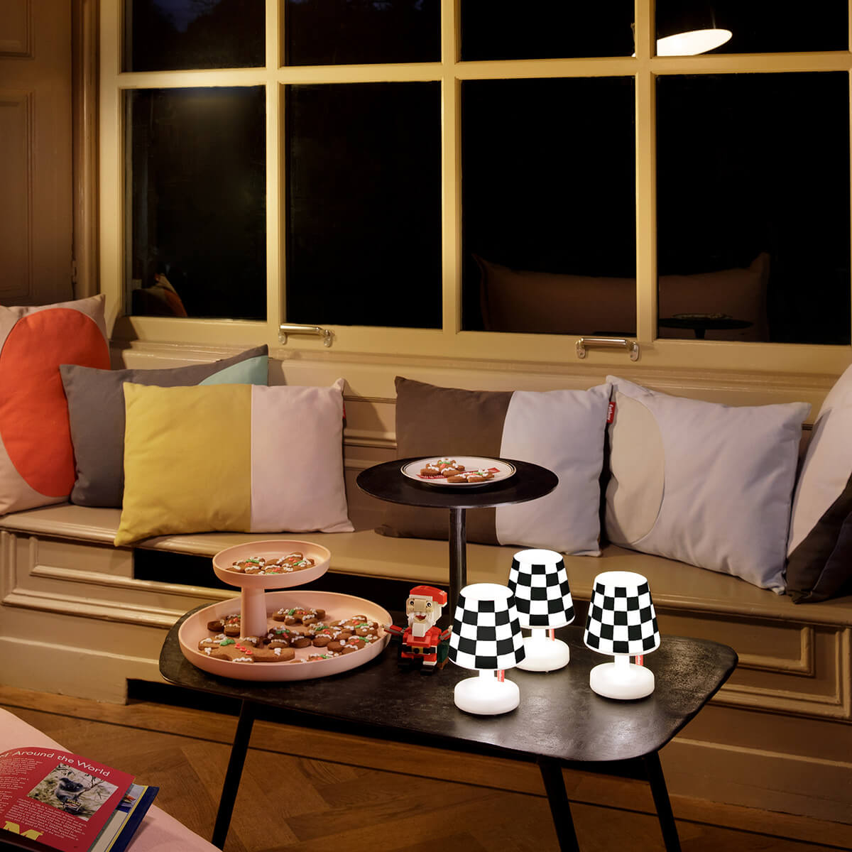 Fatboy Edison the Mini LED Akkuleuchte, 3er-Set, mit Mini Cappie Set Playground, schwarz-weiß