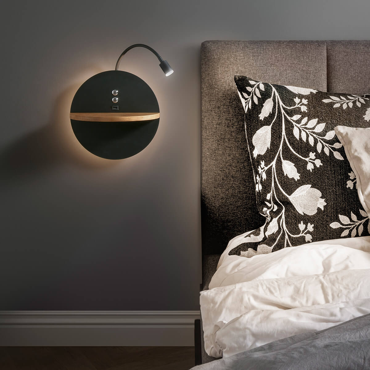 Fabas Luce Dual LED Wandleuchte, schwarz