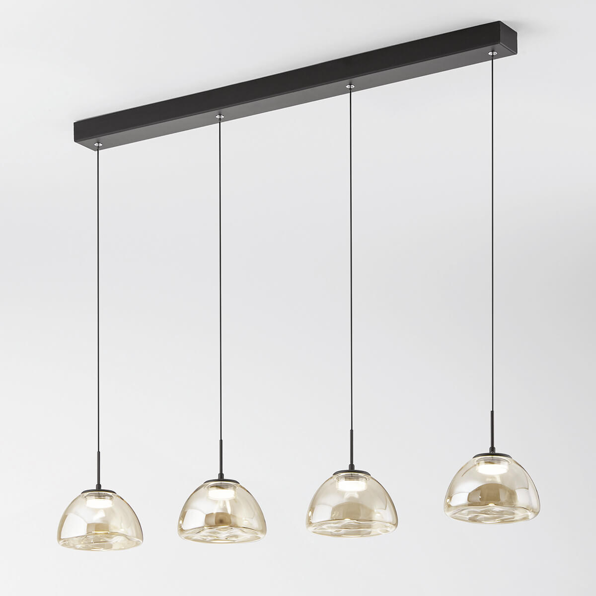Fabas Luce Lucille LED Pendelleuchte, 4-flg., cognac