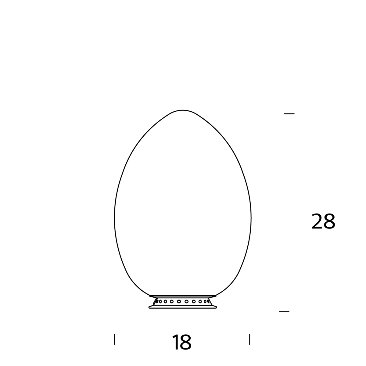 Fontana Arte Uovo Tischleuchte, Höhe: 28 cm