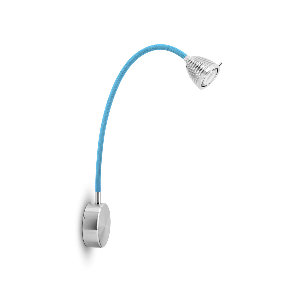 Less'n'more Athene LED Wandleuchte, Flexwelle: lang, Textil blau