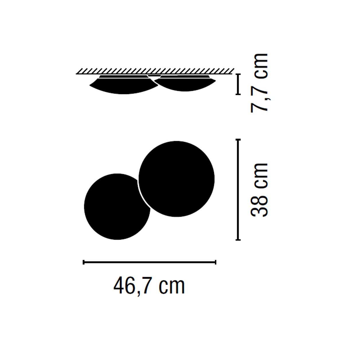 Vibia Puck Deckenleuchte, 2-flg.