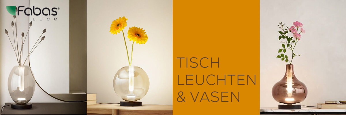Stilvolle Fabas Luce Tischleuchten und Glasvasen Tully, Wengen und Crodo