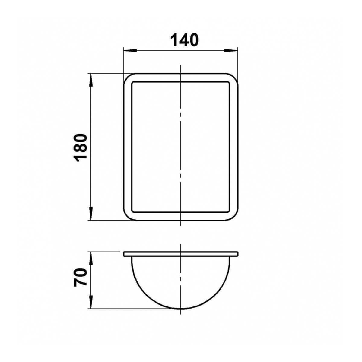 Albert Leuchten G 107 Opalglas / Ersatzglas, Maßzeichnung