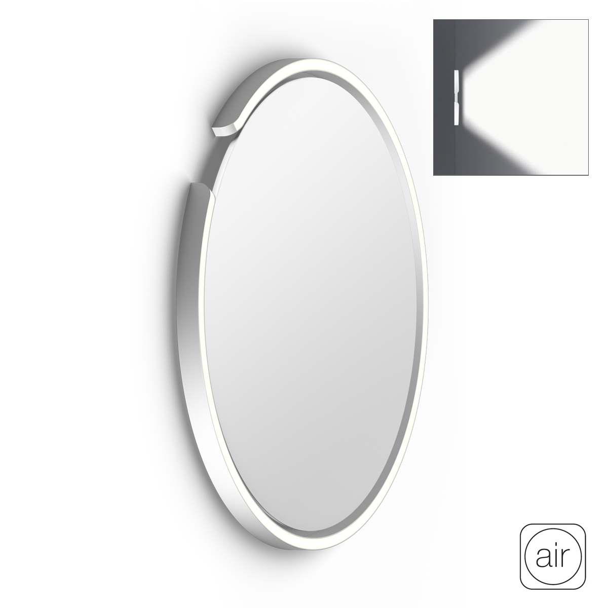 Occhio Mito soffitto 60 up "air" wide LED Wandleuchte, Silber matt