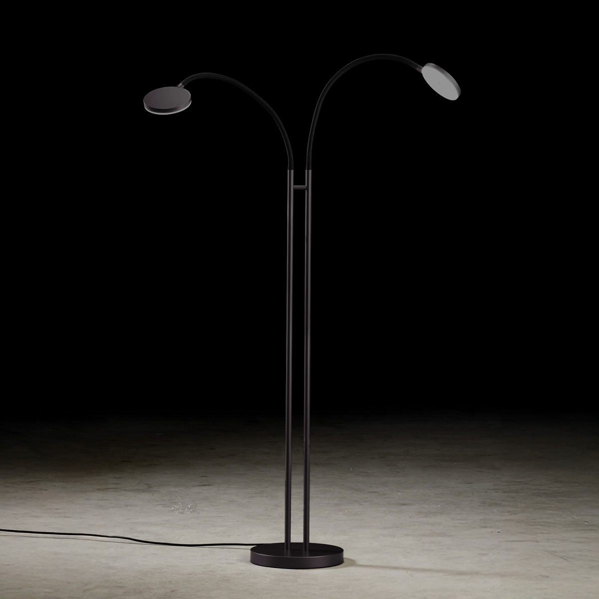 Holtkötter Flex Twin LED Stehleuchte, schwarz