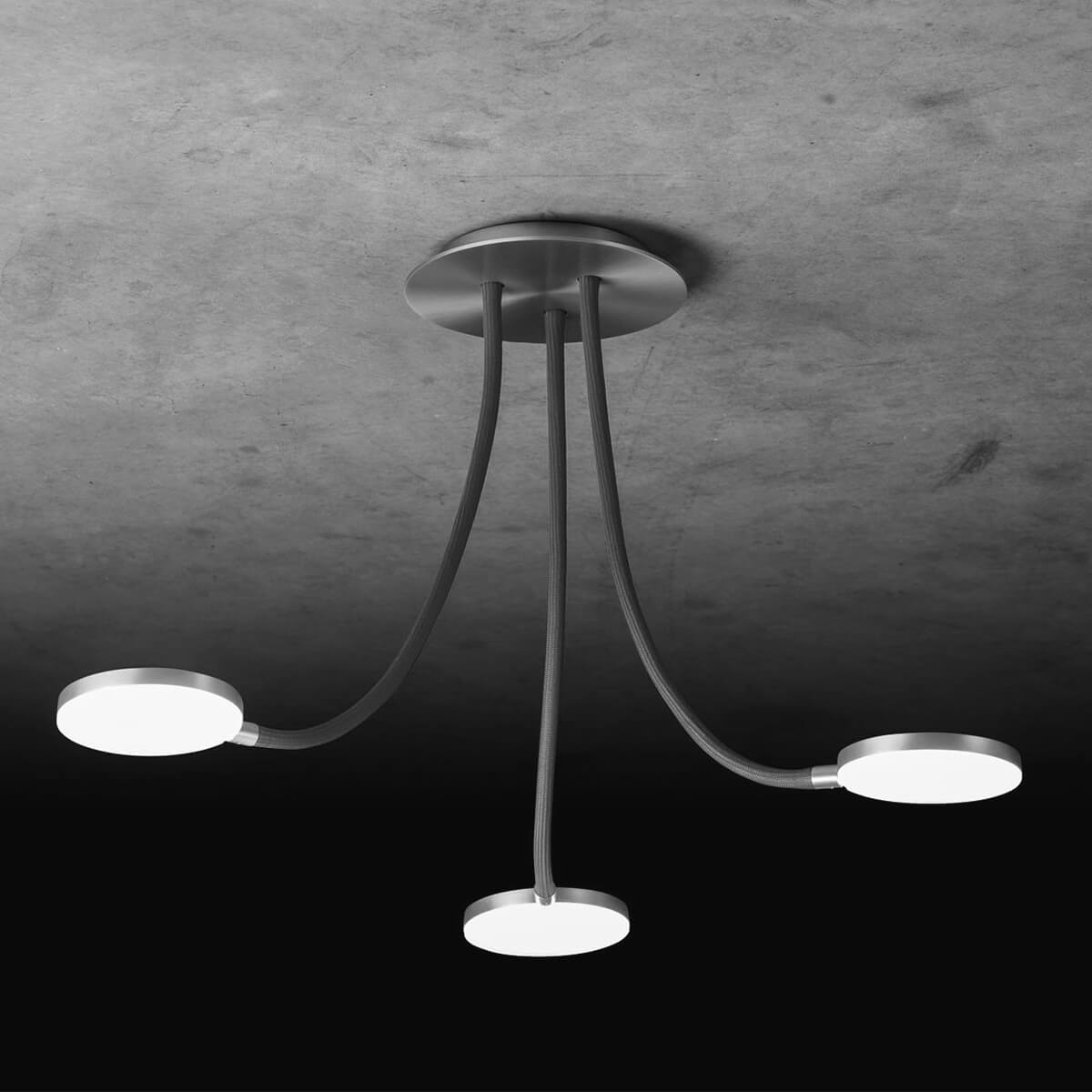 Holtkötter Flex D3 LED Deckenleuchte, Aluminium matt / grau