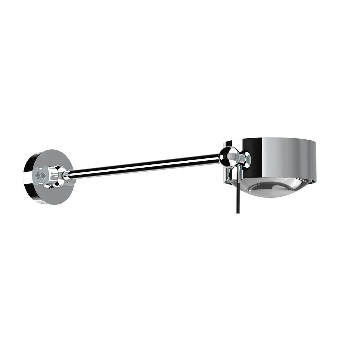 Top Light Puk Maxx Wing Single Wand- / Deckenleuchte, 30 cm, Gehäuse, Chrom, mit Einsätzen Glas satiniert / Linse klar (Einsätze nicht inbegriffen)