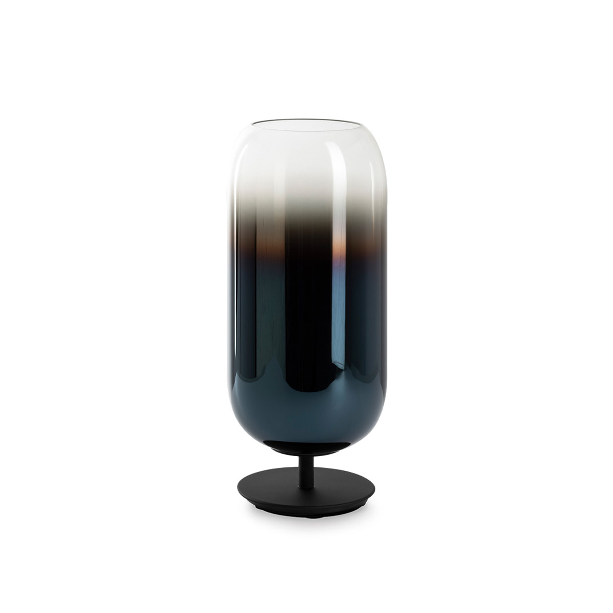 schwarz, Schirm: blau