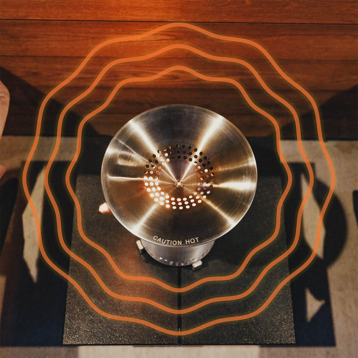 Solo Stove Mesa Wärmeverteiler mit dem Mesa Tischfeuer & Tischkamin (separat erhältlich), Wärmeradius