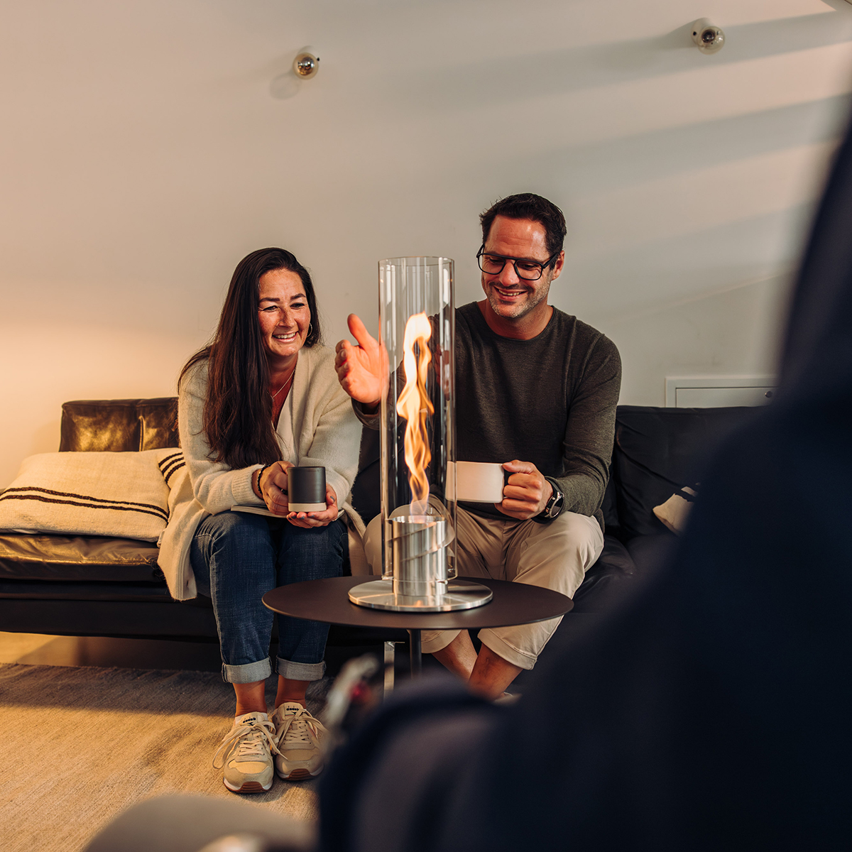 Höfats Spin 1200 Tischfeuer & Windlicht, Silber