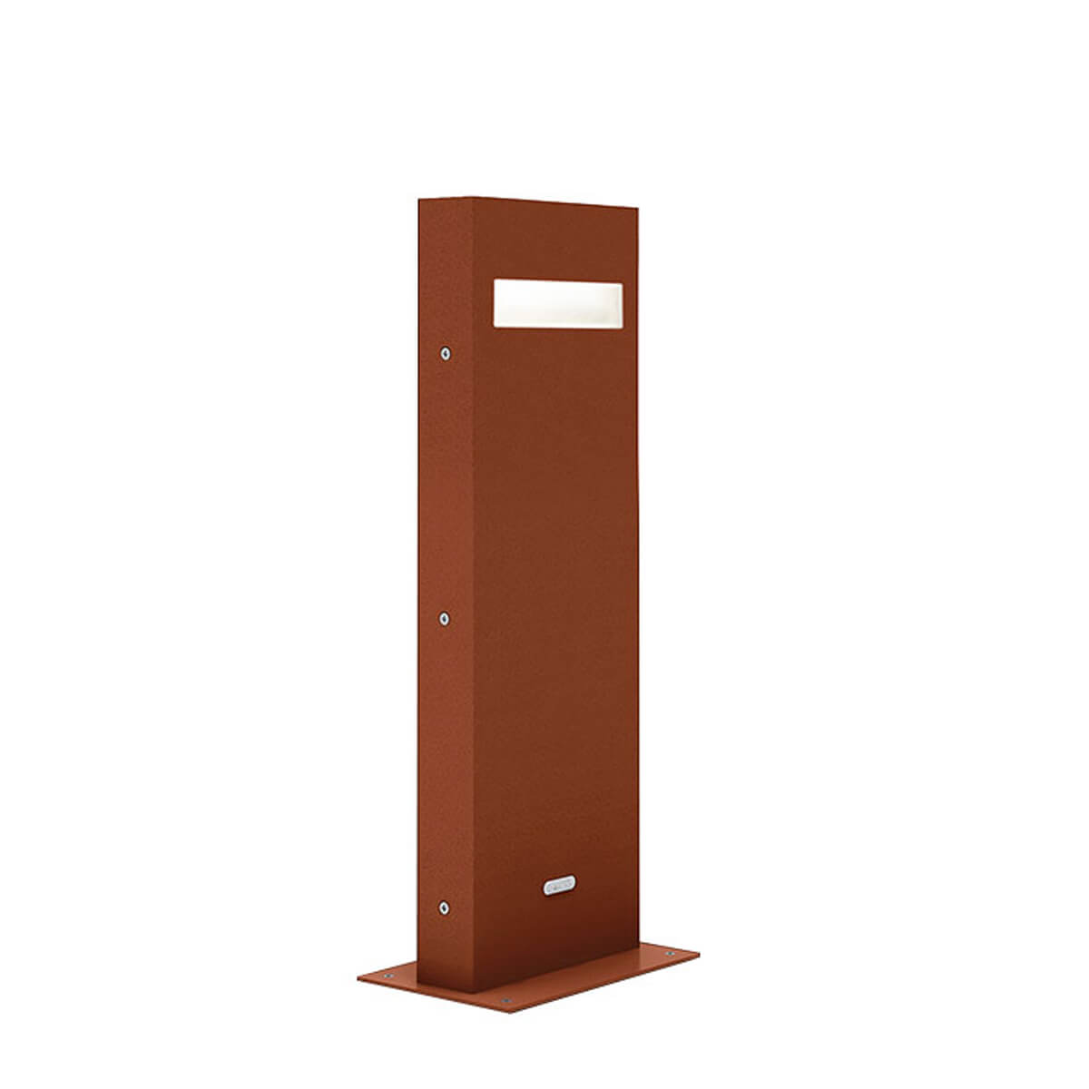 Artemide Outdoor Nuda LED Pollerleuchte, zweiseitiger Lichtaustritt, Höhe: 50 cm, rostfarben