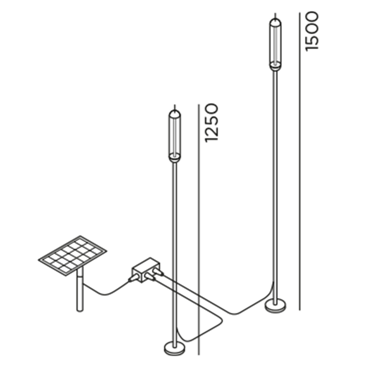 IP44.DE Reed solar set  2 x LED Erdspießleuchte mit Solarpanel