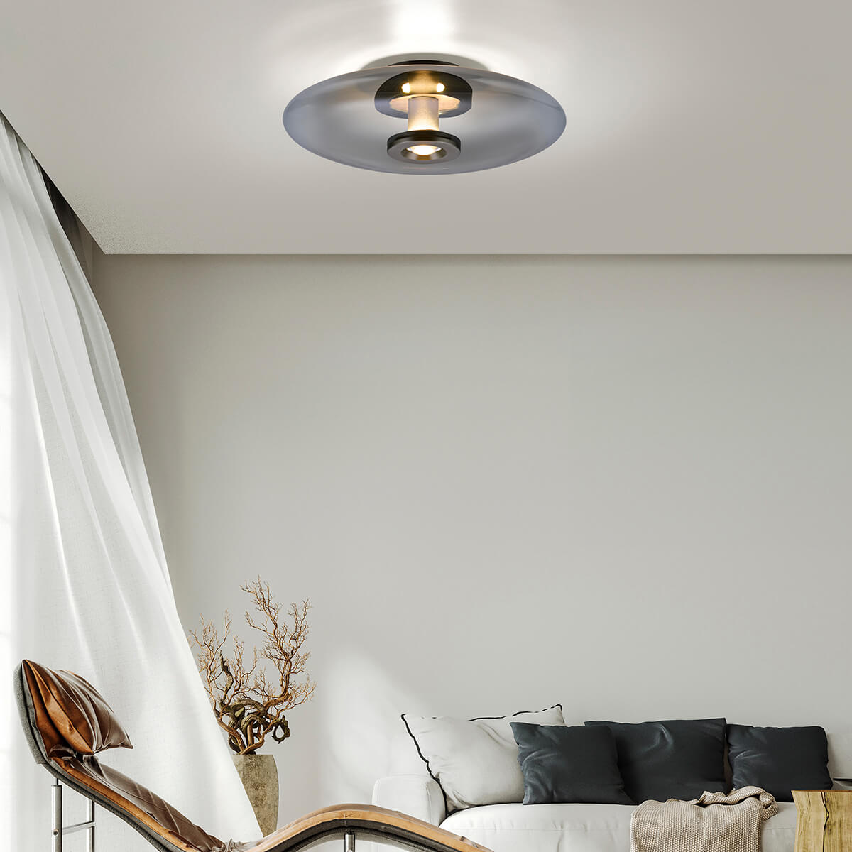 Neuhaus PURE Vitrum LED Deckenleuchte, grau