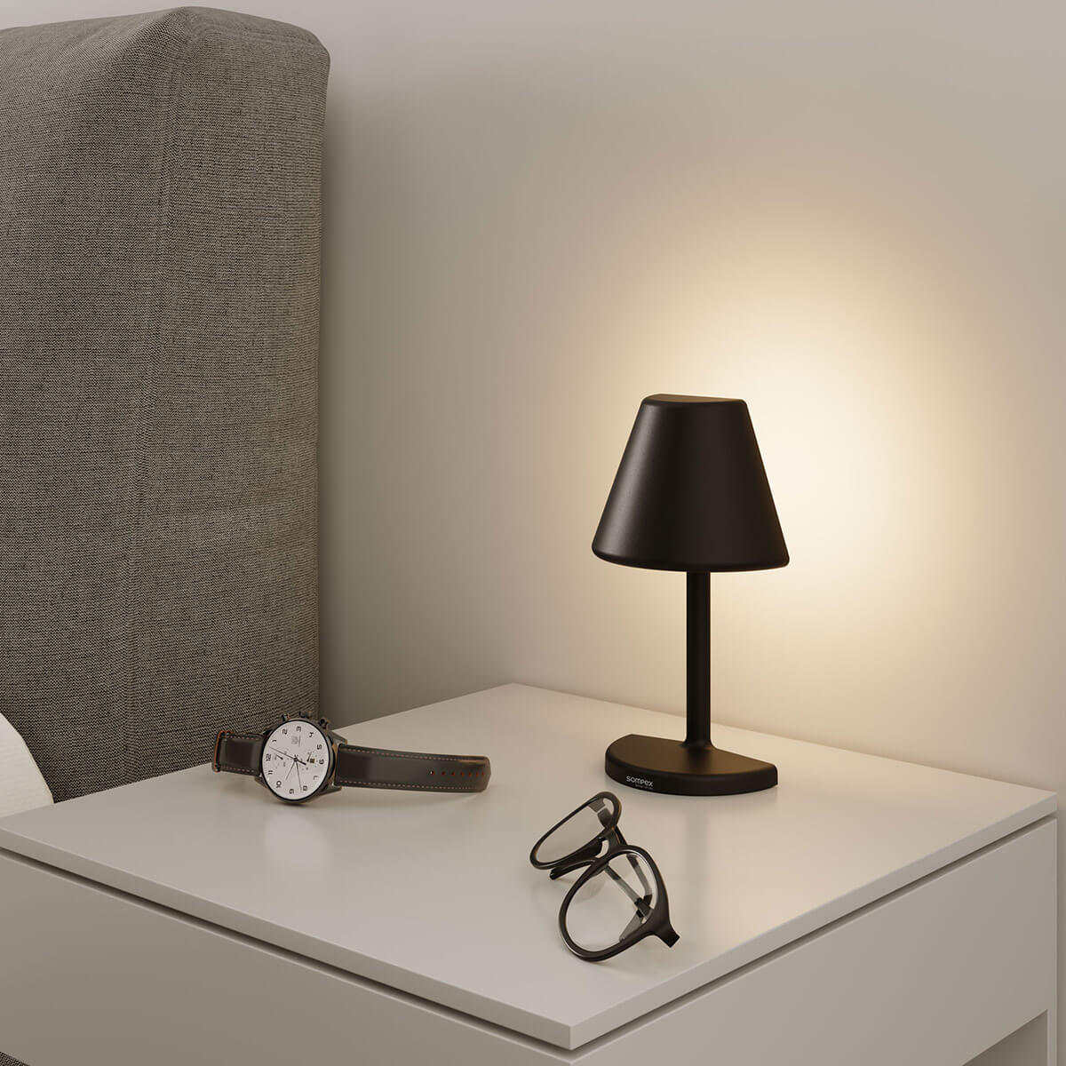 Sompex Twin LED Akkuleuchte, schwarz