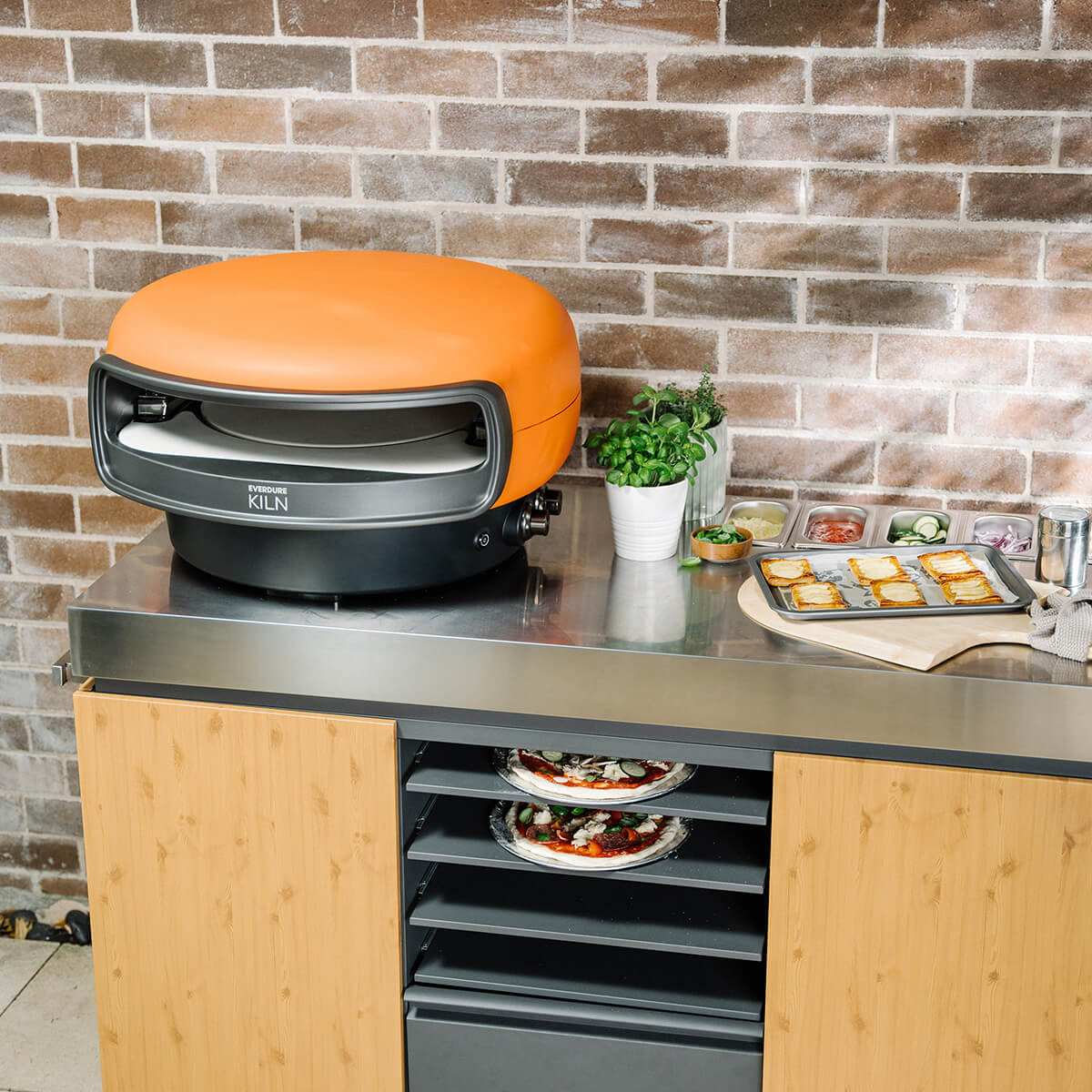 Everdure KILN Pizzaofen, 2 Brenner, rotierend, terracotta