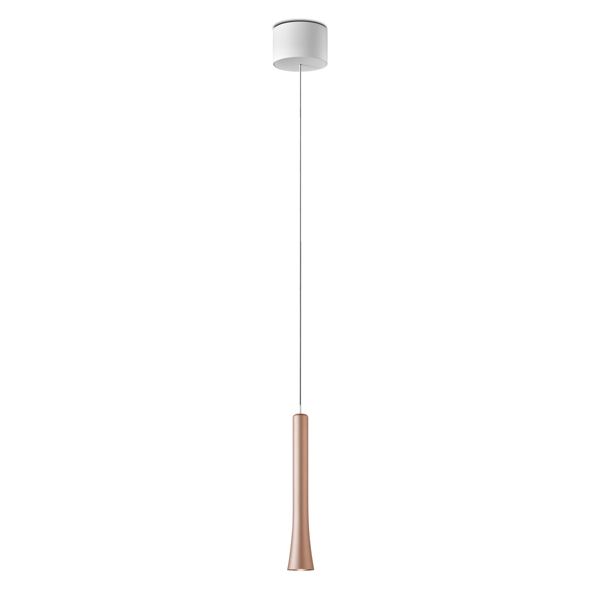 Oligo Rio LED Pendelleuchte, unsichtbare Höhenverstellung, Satin copper, Baldachin: weiß matt