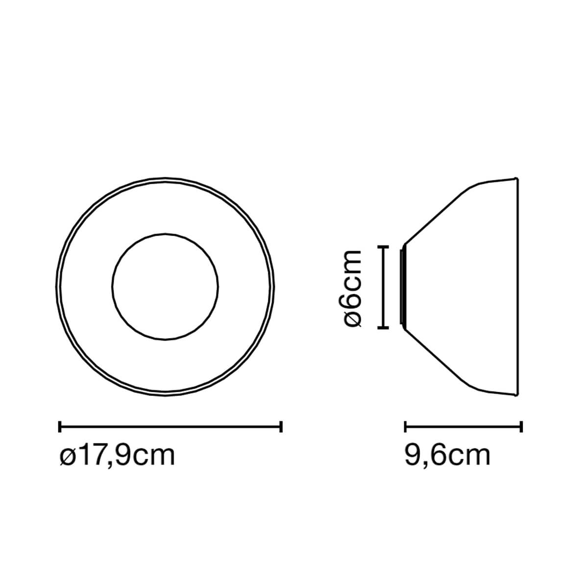 Marset Aura LED Wandleuchte, Maßzeichnung