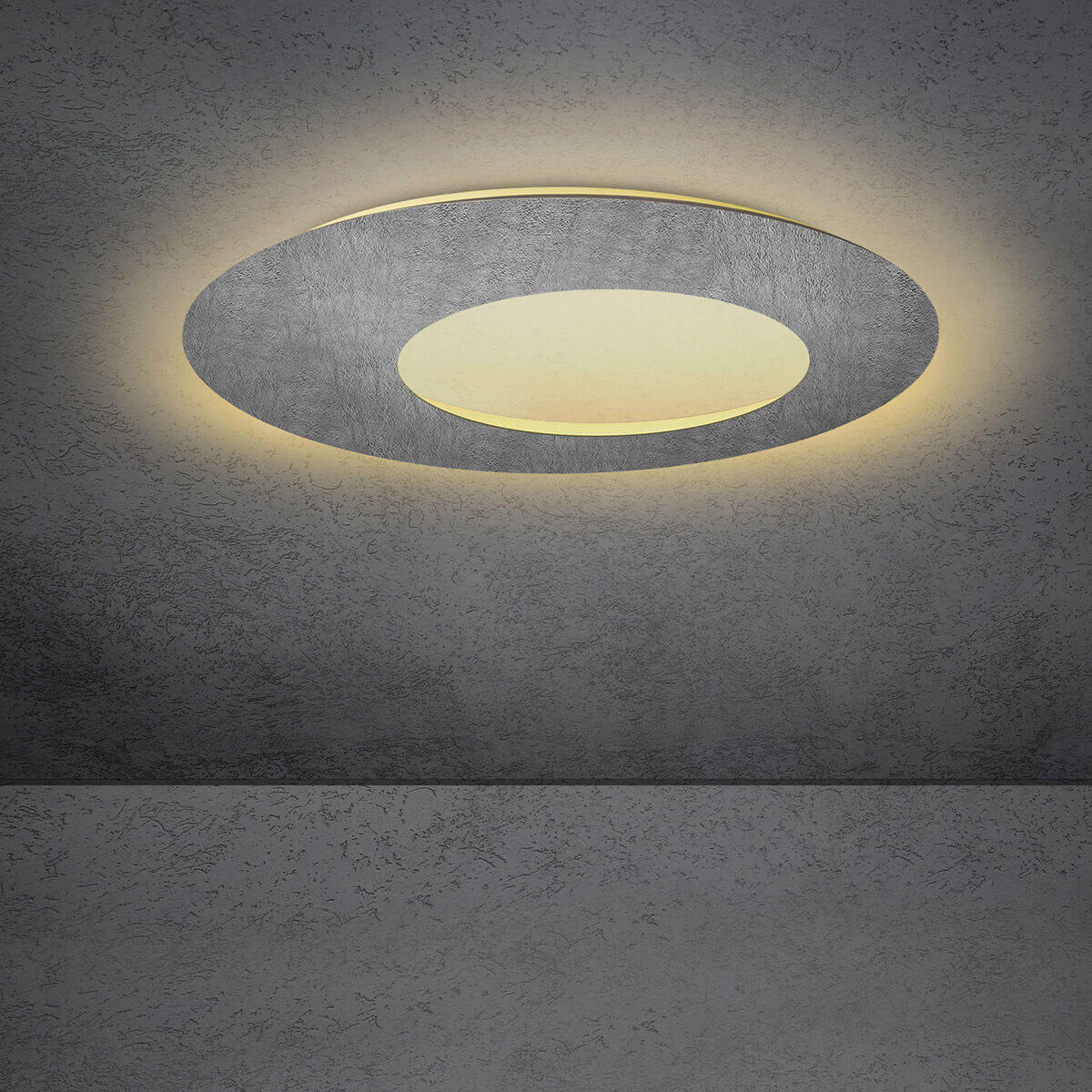 Escale Blade Open LED Wand- / Deckenleuchte, Ø: 79 cm, Betonoptik