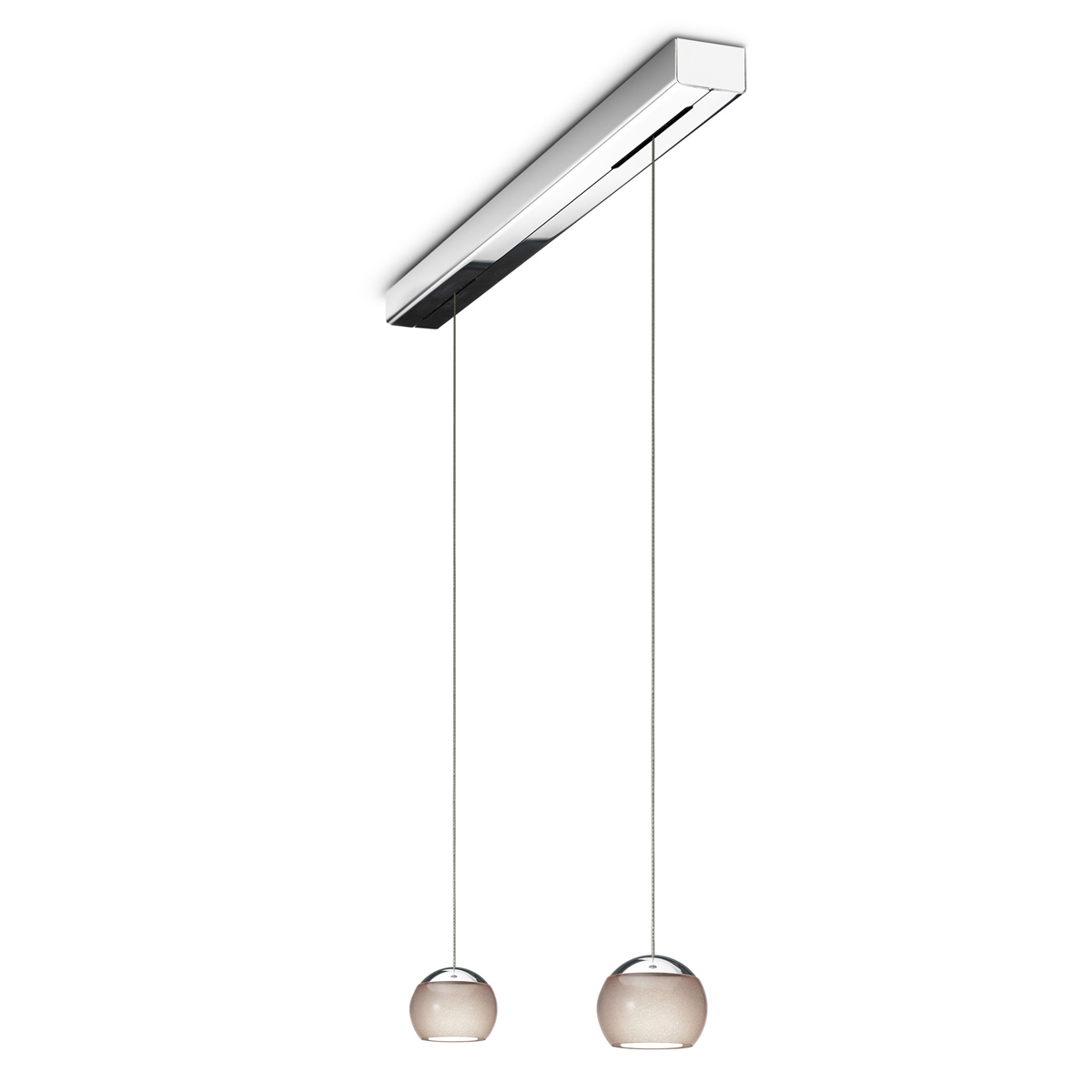 Oligo Balino LED Pendelleuchte, 2-flg., Chrom / diamantgrau glänzend