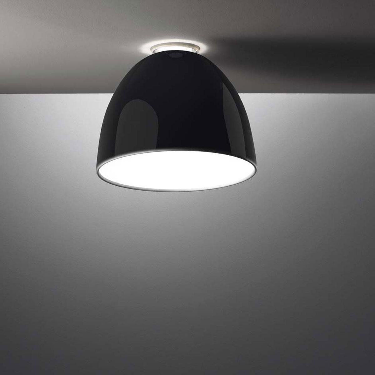 Artemide Nur Mini Gloss Soffitto, schwarz glänzend