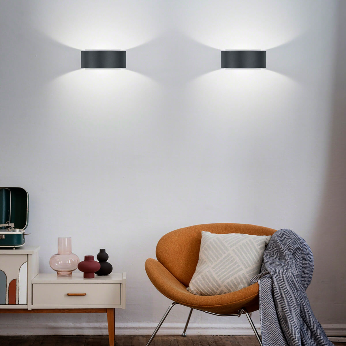 Helestra Fosca LED Wandleuchte, schwarz matt