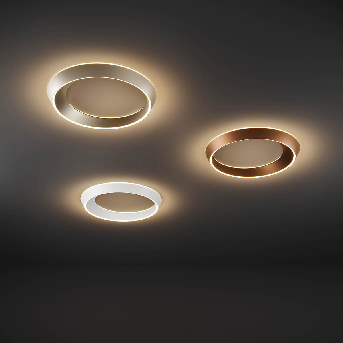 Lodes Tidal 60 LED Deckenleuchte, champagne, weiß und terra matt
