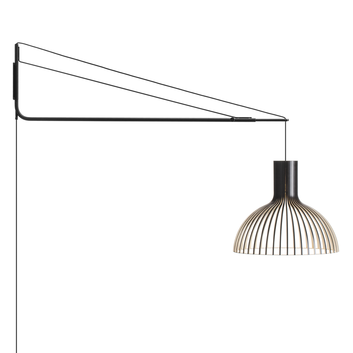 Secto Design Varsi 1000 Wandleuchte mit Victo 4250, schwarz, Schirm: schwarz laminiert