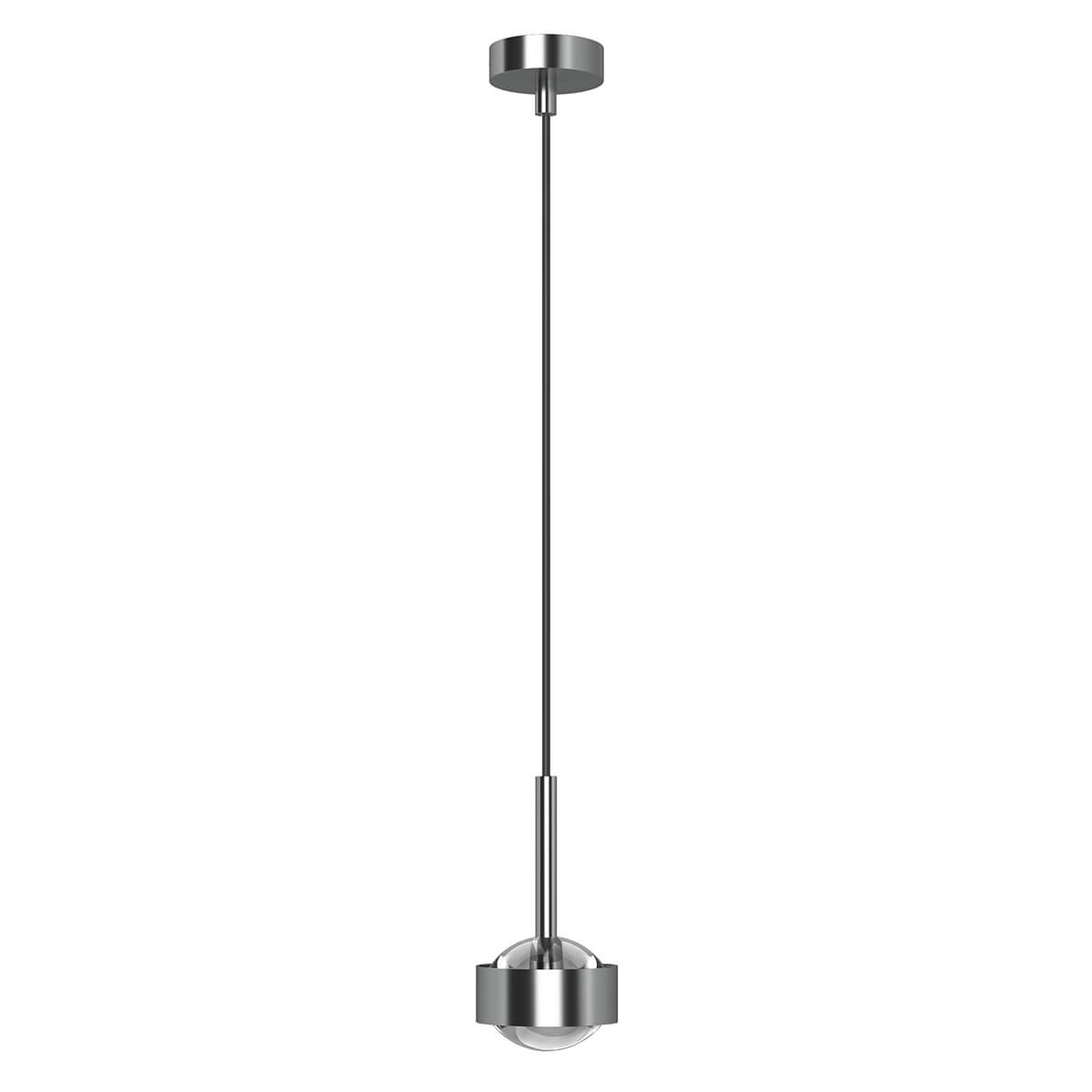 Top Light Puk Mini Drop Solo Pendelleuchte, Gehäuse, Chrom matt, mit Linse klar (nicht inbegriffen)