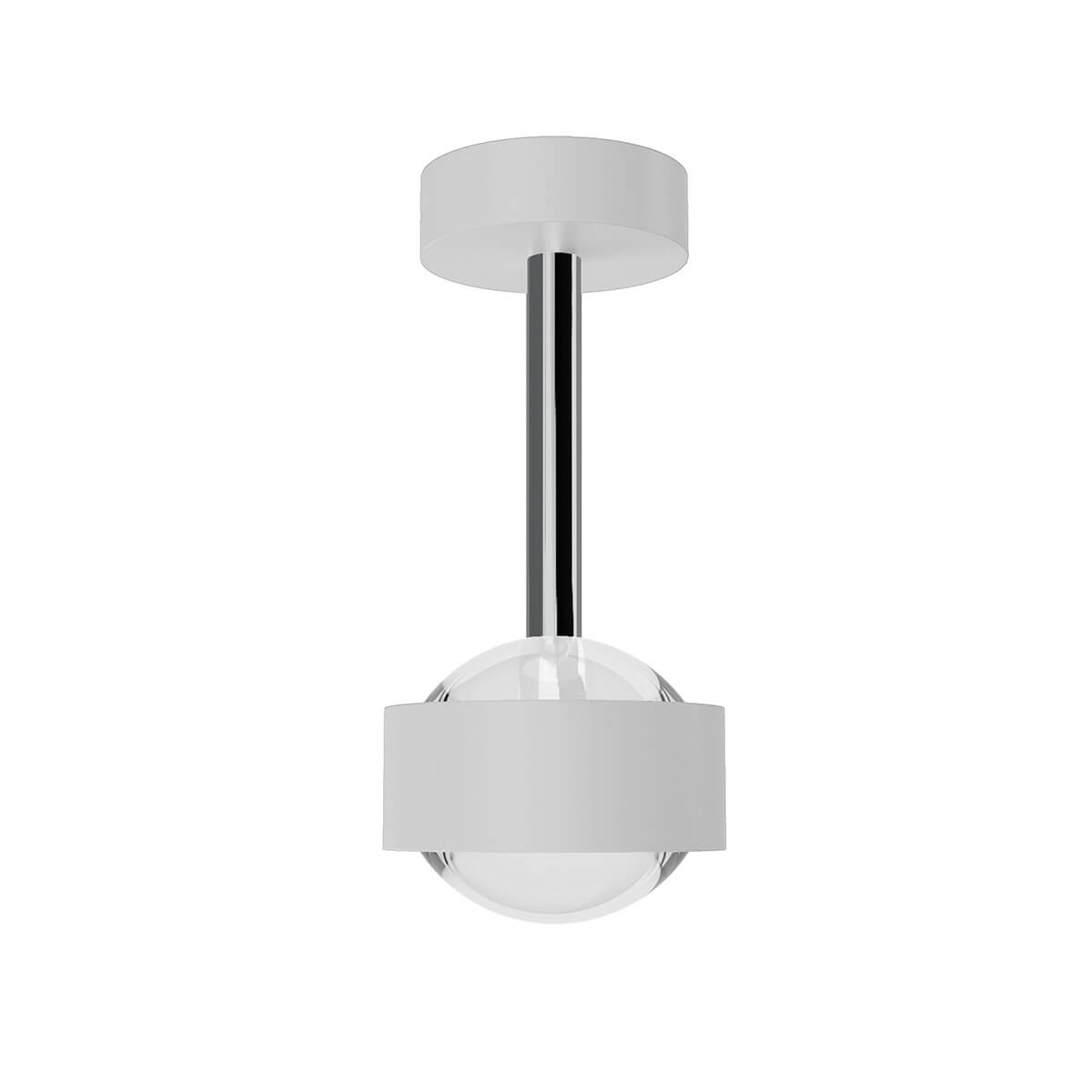 Top Light Puk Mini Eye Ceiling Deckenleuchte, Gehäuse, weiß matt / Chrom, mit Linse klar (nicht inbegriffen)