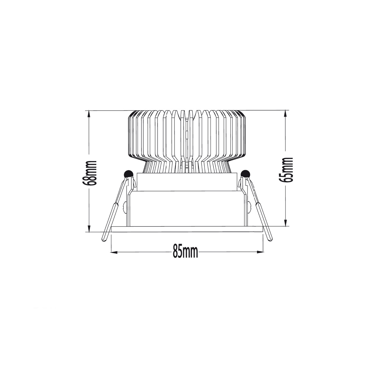 Mobilux MOBiDIM COB Style IP65 R LED Einbaustrahler, Maßzeichnung