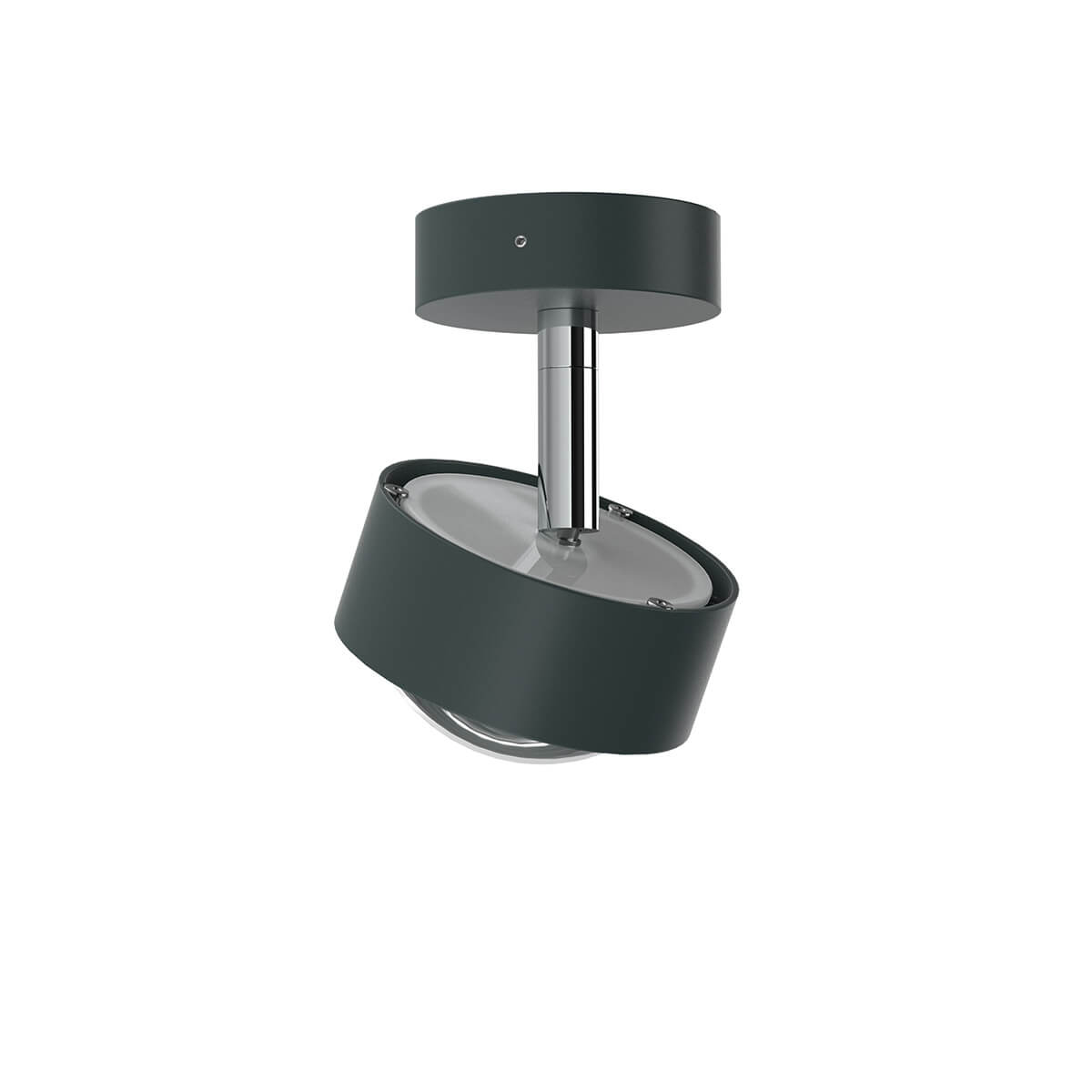 Top Light Puk Mini Turn Up & Down LED Deckenleuchte, Gehäuse, anthrazit matt / Chrom, mit Linse klar (nicht inbegriffen)