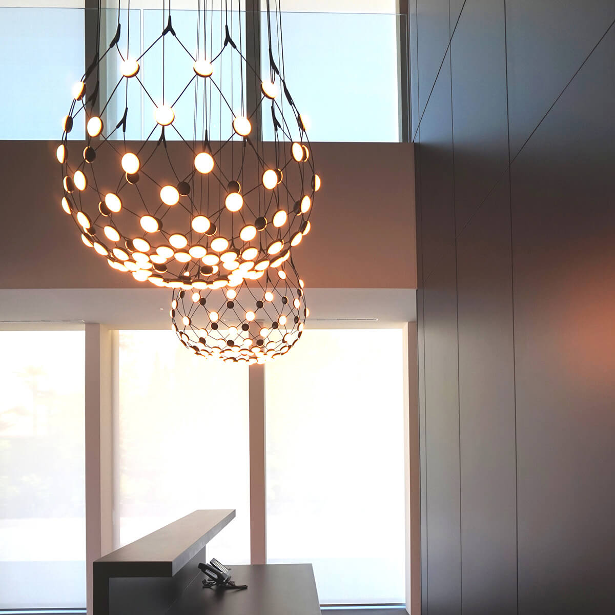 Luceplan Mesh LED Sospensione, Ø: 80 cm