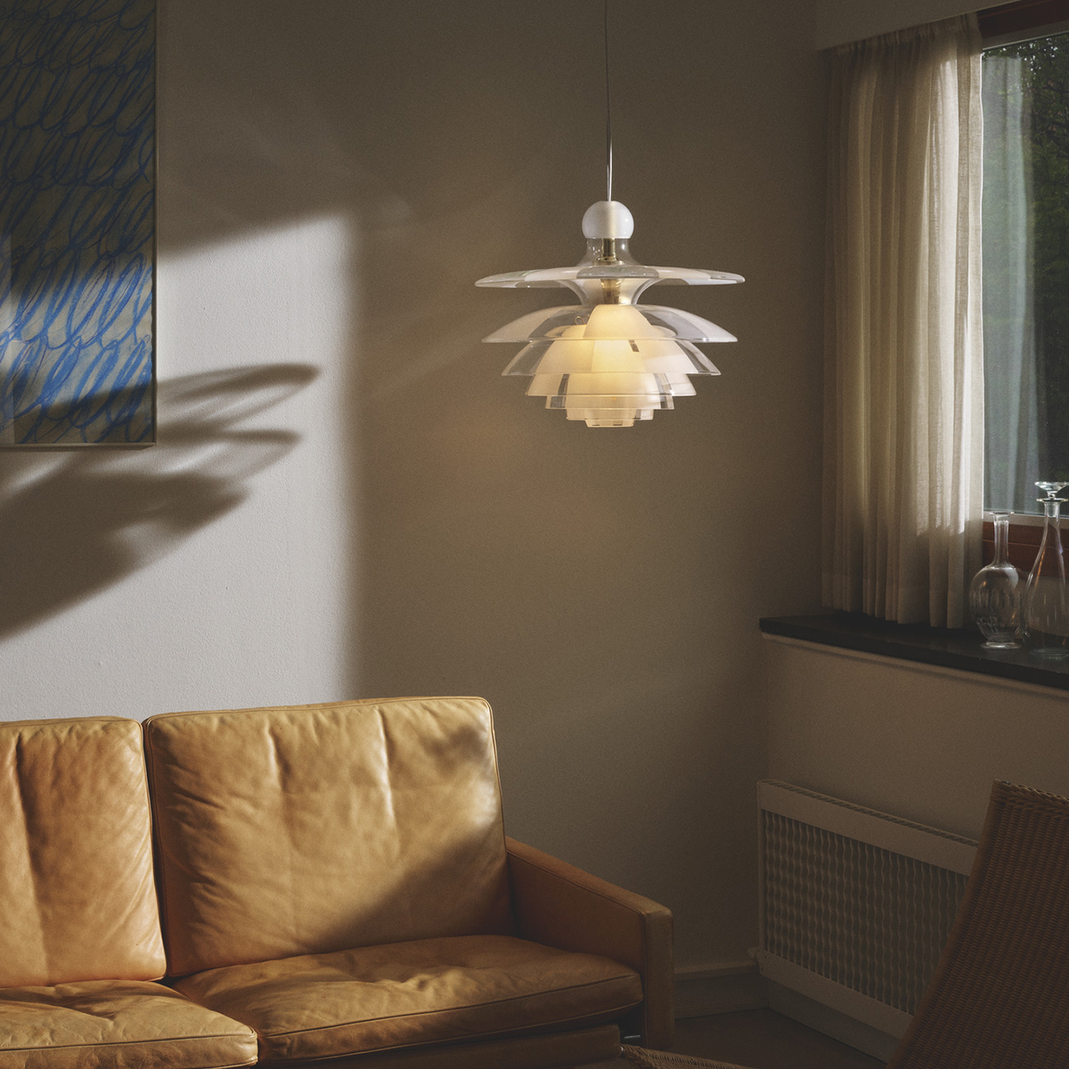 Louis Poulsen PH Septima Pendelleuchte, Messing, Glas: klar / matt