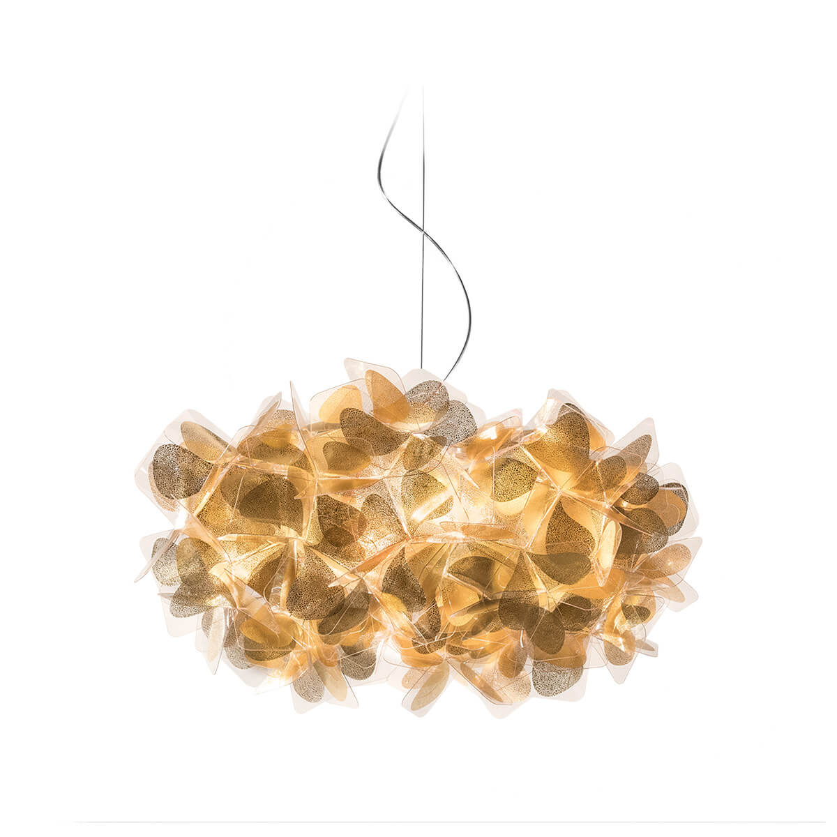 Slamp Clizia Mama non Mama Suspension, Gold, Kabel: transparent
