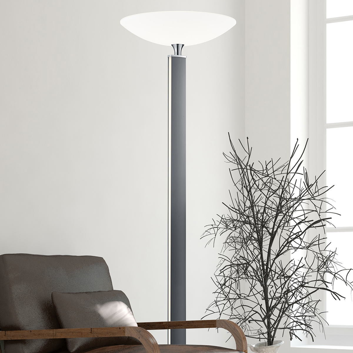 Bankamp Pure F LED Stehleuchte, anthrazit matt eloxiert